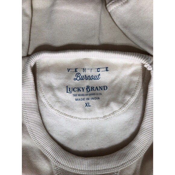 Lucky Brand Crewneck Sweatshirt Women's XL  Beige Pullover Venice Burnout NWOT - Picture 7 of 7